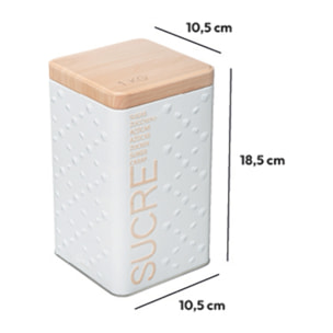 Boîte à sucre poudre métal Blanc Scandi Nature