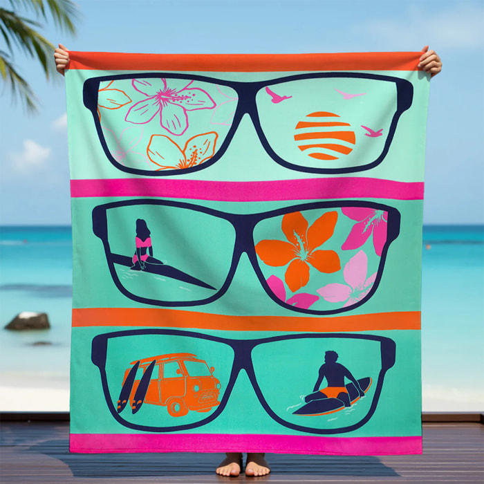 Serviette de plage microfibre - Manilva - 140x170cm - 220g/m²