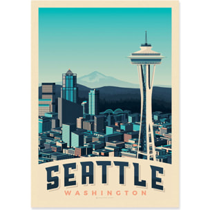 Affiche - Seattle - Olahoop Travel Posters