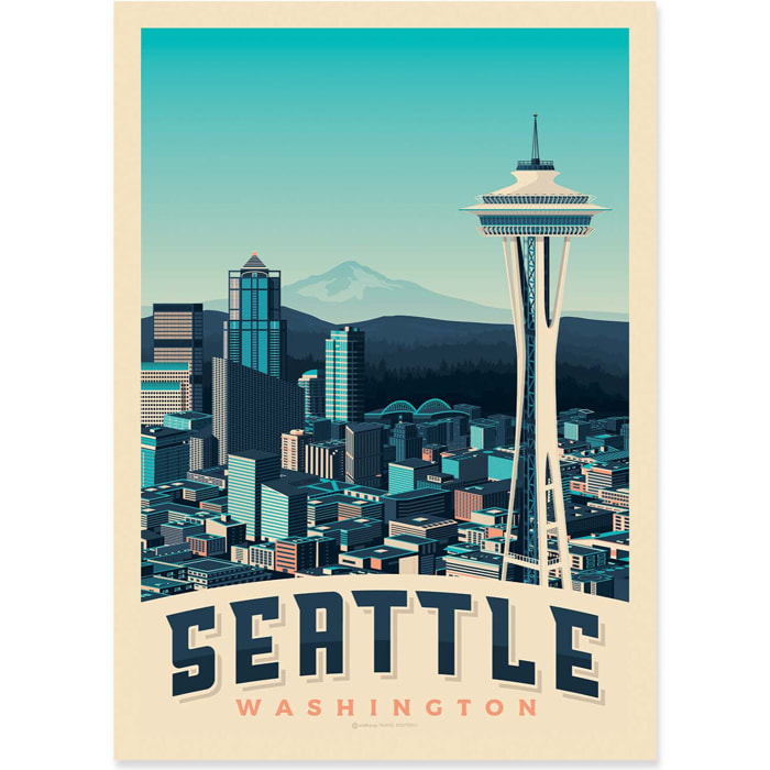 Affiche - Seattle - Olahoop Travel Posters