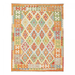Tapis kilim géométrique, tissé plat en laine, VEZIZE