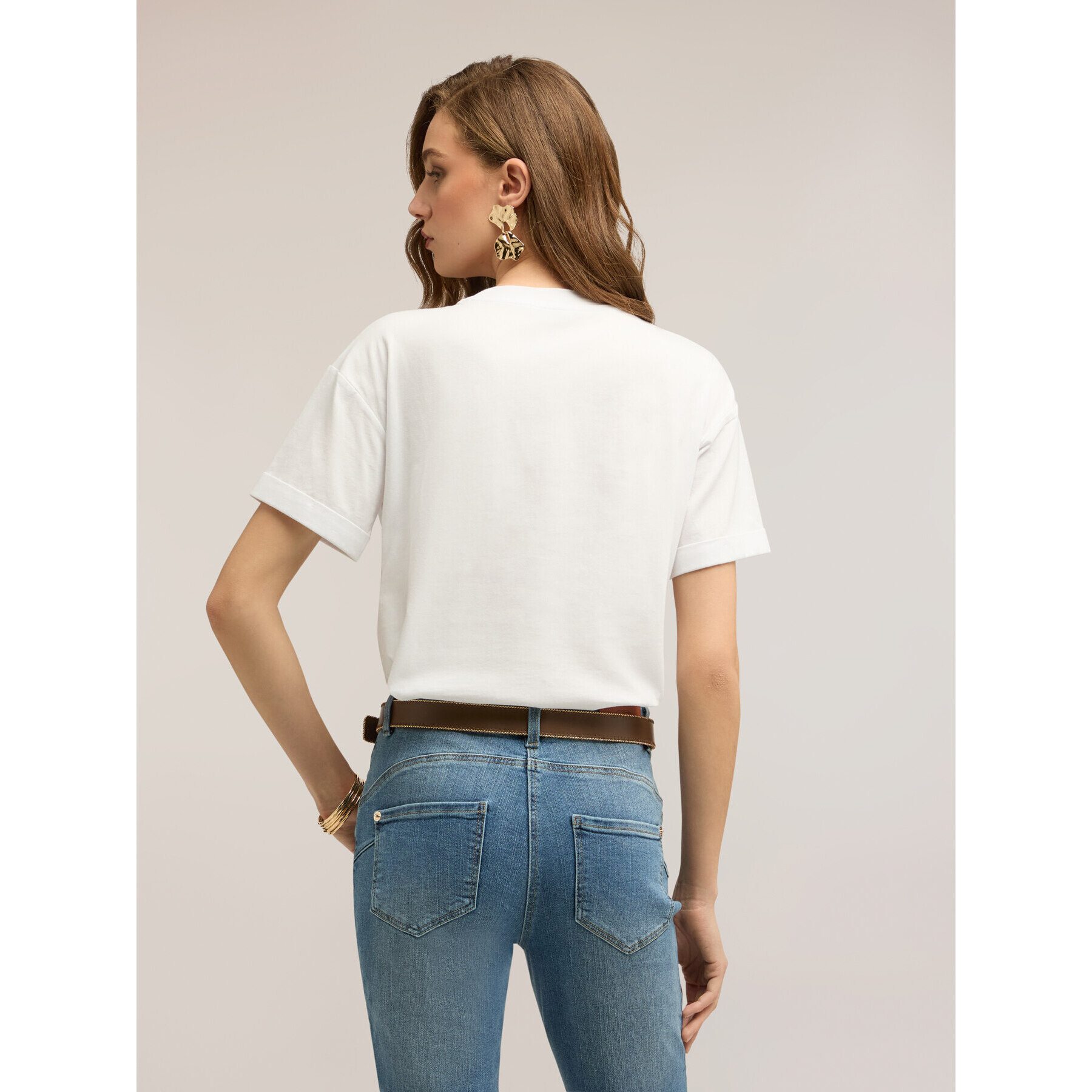 Motivi - T-shirt in jersey con applicazioni floreali - Bianco