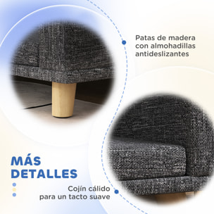 Sofá para Perros Grandes, 98x67x25 cm, Cama Elevada para Perros Tapizada con Cojín Lavable y Patas de Madera de Pino, Carga 40 kg, Gris Oscuro