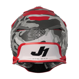CASCO OFFROAD  J39 KINETIC CAMO BLACK GREY RED (MATT) JUST1