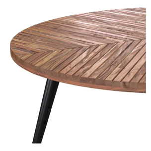 Table basse ronde en bois d'acacia D80 cm - Ella