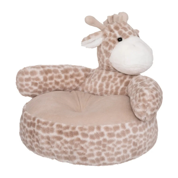 Fauteuil enfant girafe beige et blanc