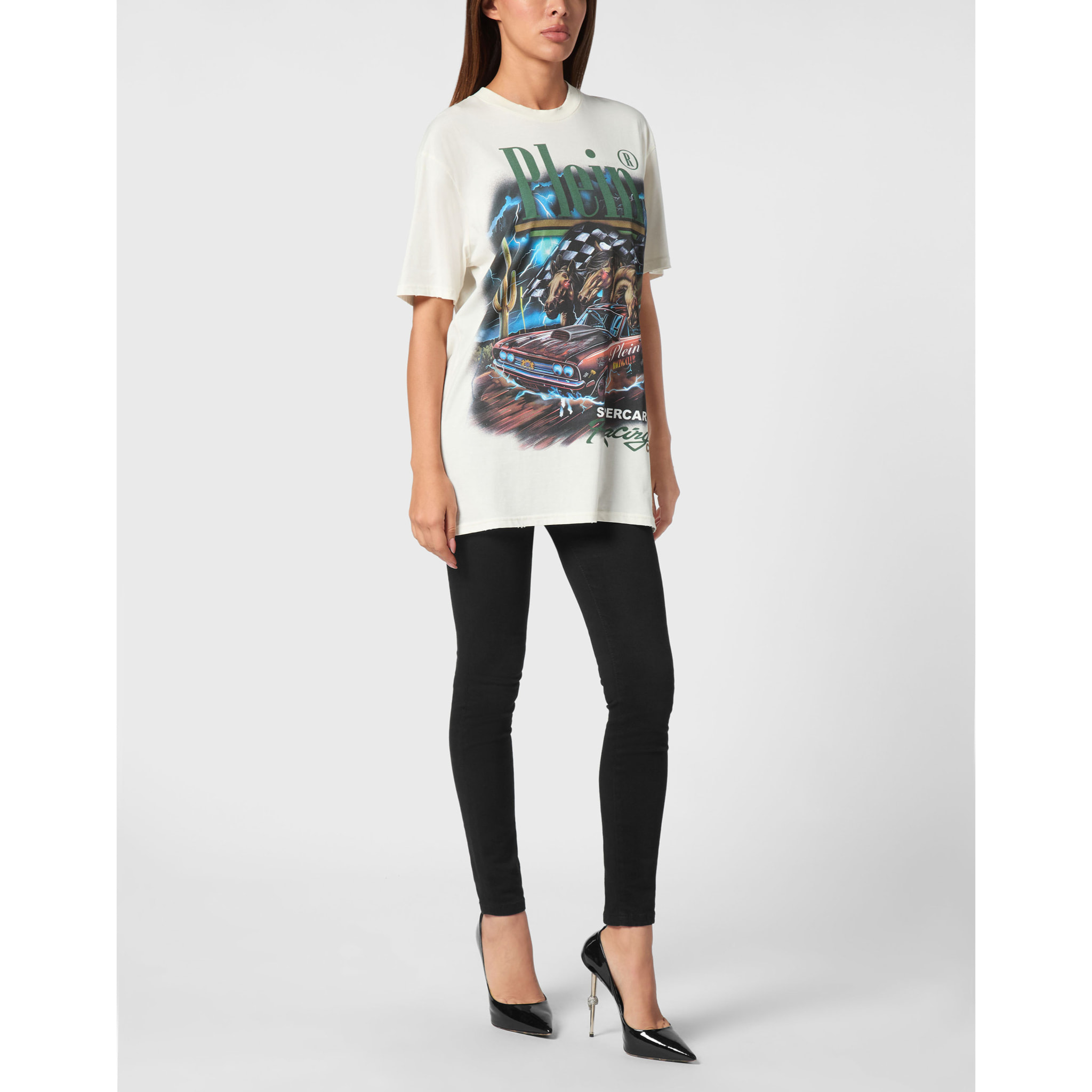 PHILIPP PLEIN T-Shirt Round Neck RACING