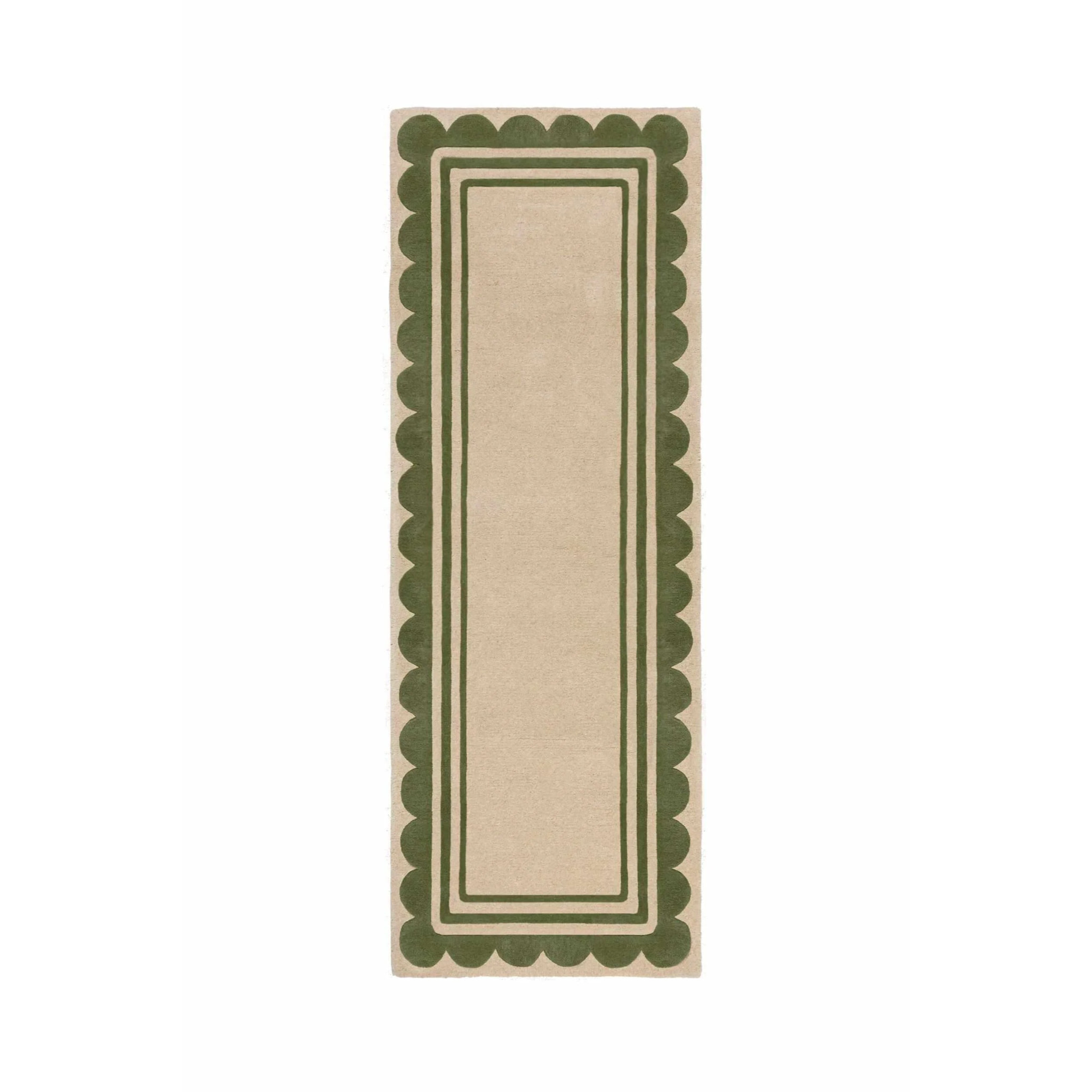 Tapis de couloir en laine à bordure festonné LOIS