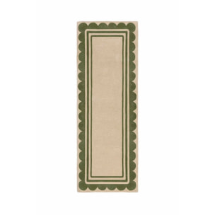 Tapis de couloir en laine à bordure festonné LOIS