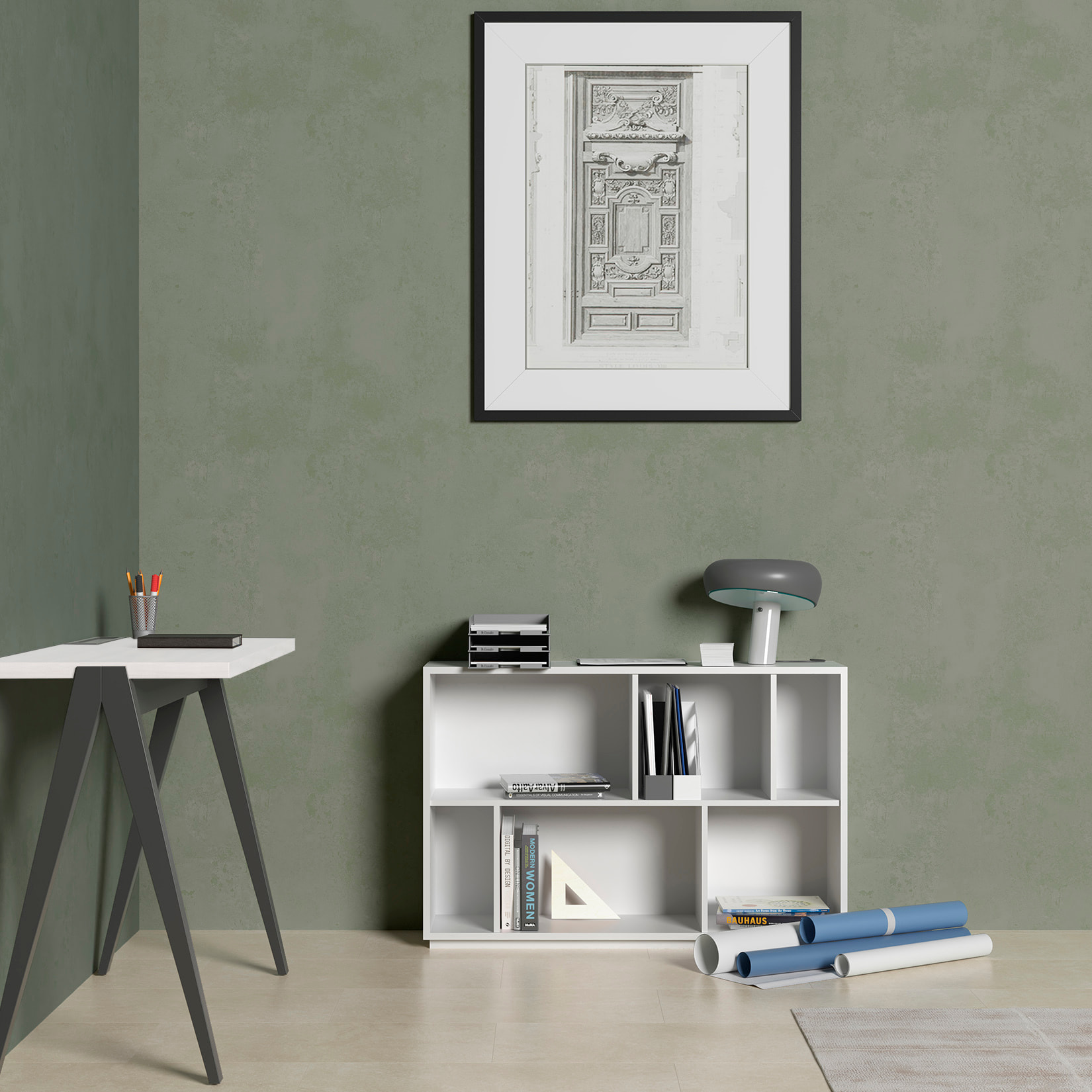 Estantería librería Nack melamina blanco 80x119x32 cm