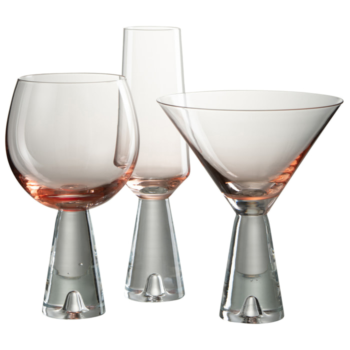 J-line verre à cocktail - verre - orange - 4 pcs