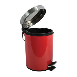 Poubelle à pédale Inox 5L Rouge MSV