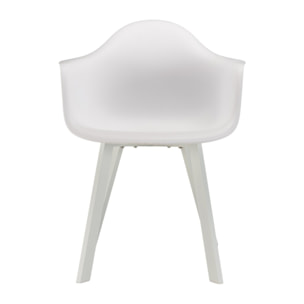 MALO - Lot de 6 fauteuils blancs dossier arrondi