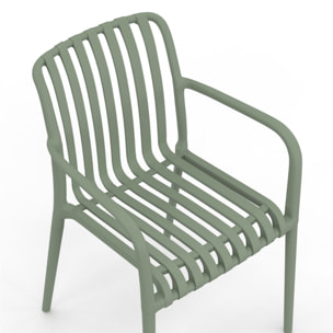 Chaises de jardin empilables Oviedo polypropylène vert - lot de 4