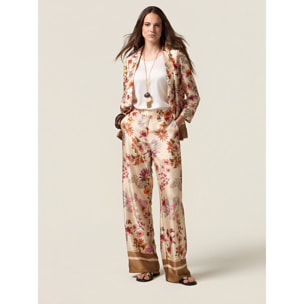 Oltre - Giacca in raso fantasia - Beige