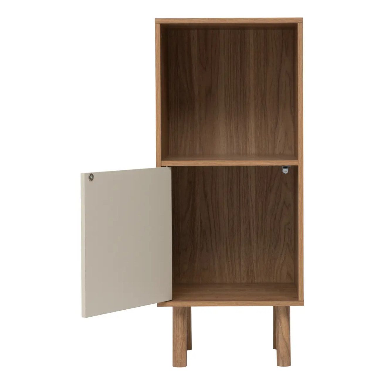Etagère 2 cases 1 porte Mix'N'Match bois et motif rayé