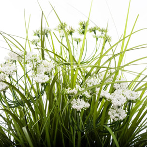 Herbes folles artificielles pot ciment H40cm