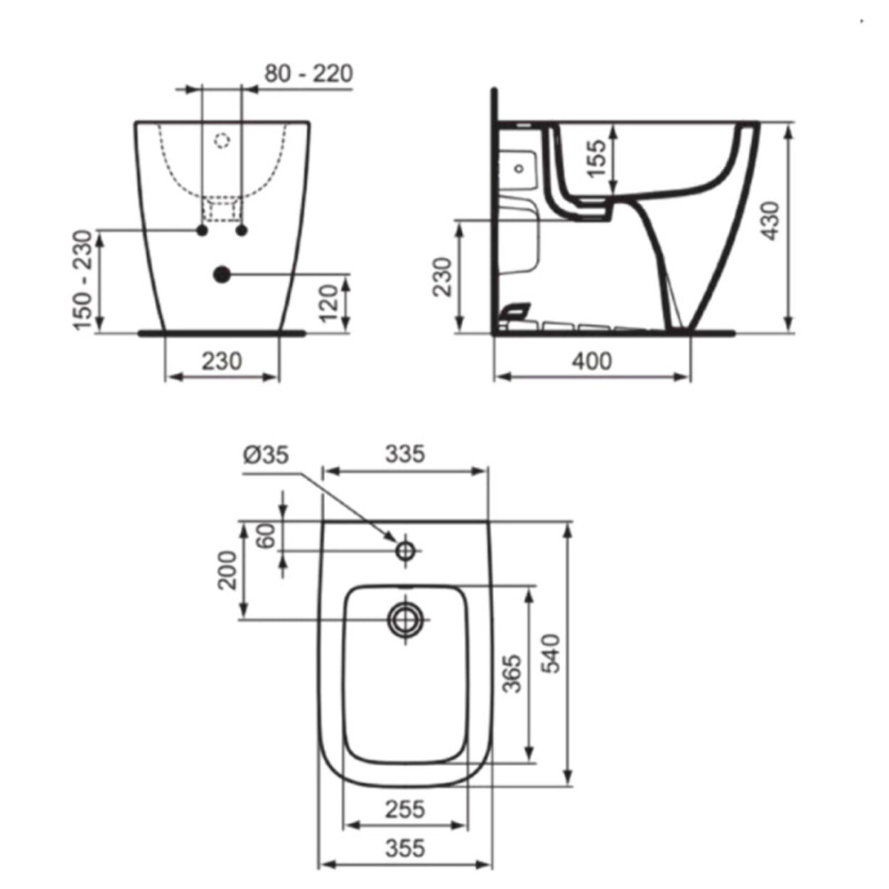 Bidet sur pied i.Life B