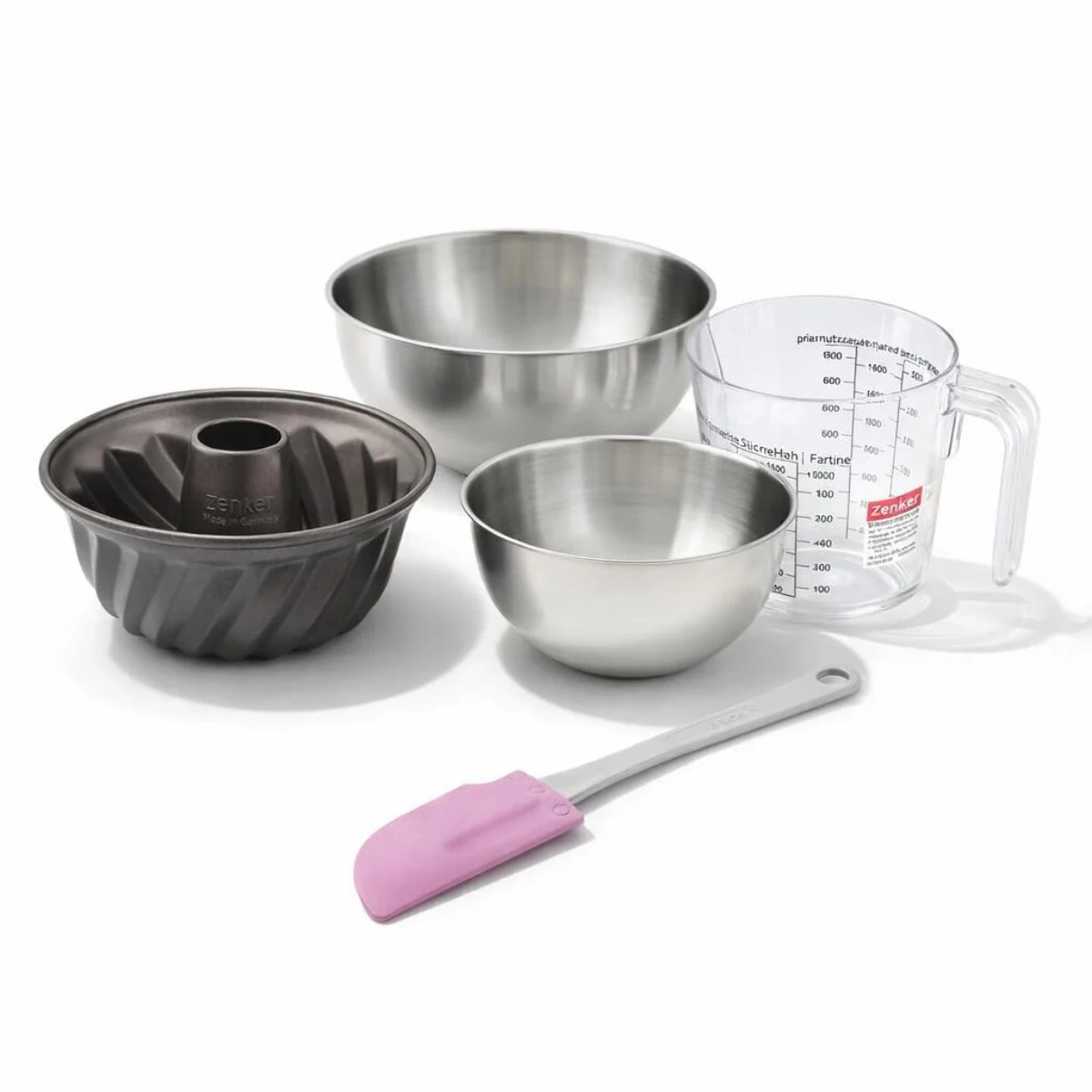 Set de 5 ustensiles de pâtisserie moule à gâteaux bols spatule pâtisserie et verre doseur Spécial mini Spécial mini Zenker  Spécial mini