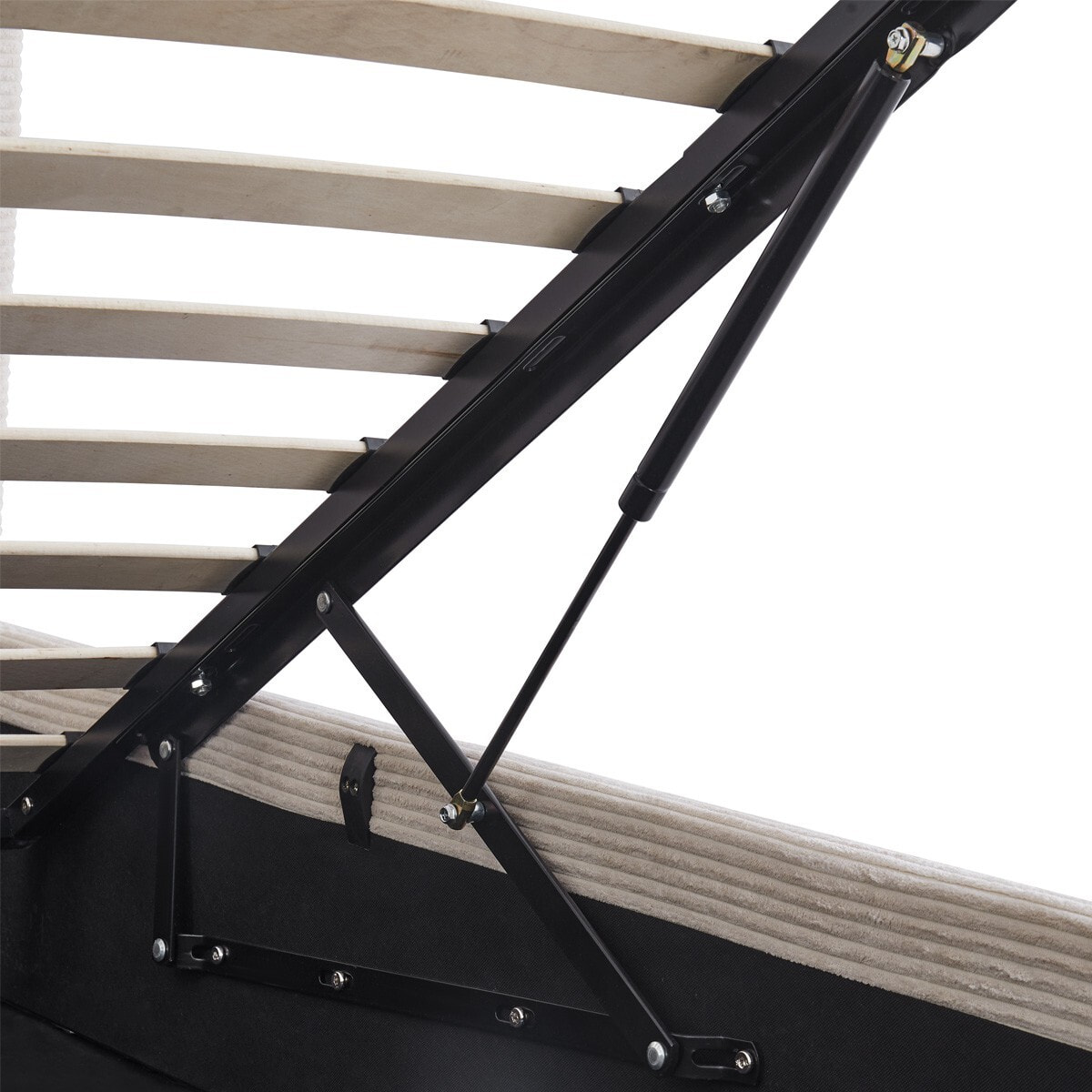 Lit coffre avec tête de lit en velours côtelé - TINA