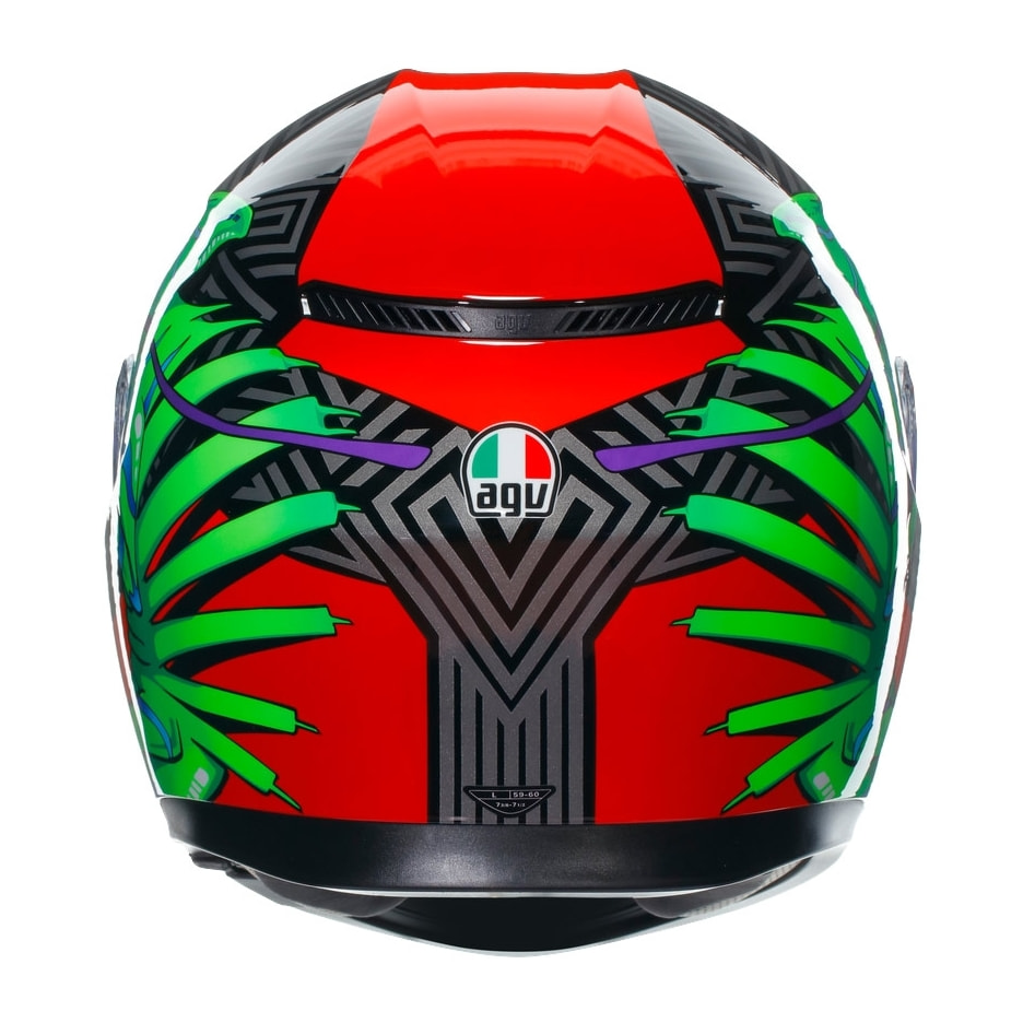 CASCO AGV K3 AGV E2206  KAMALEON BLACK/RED/GREEN