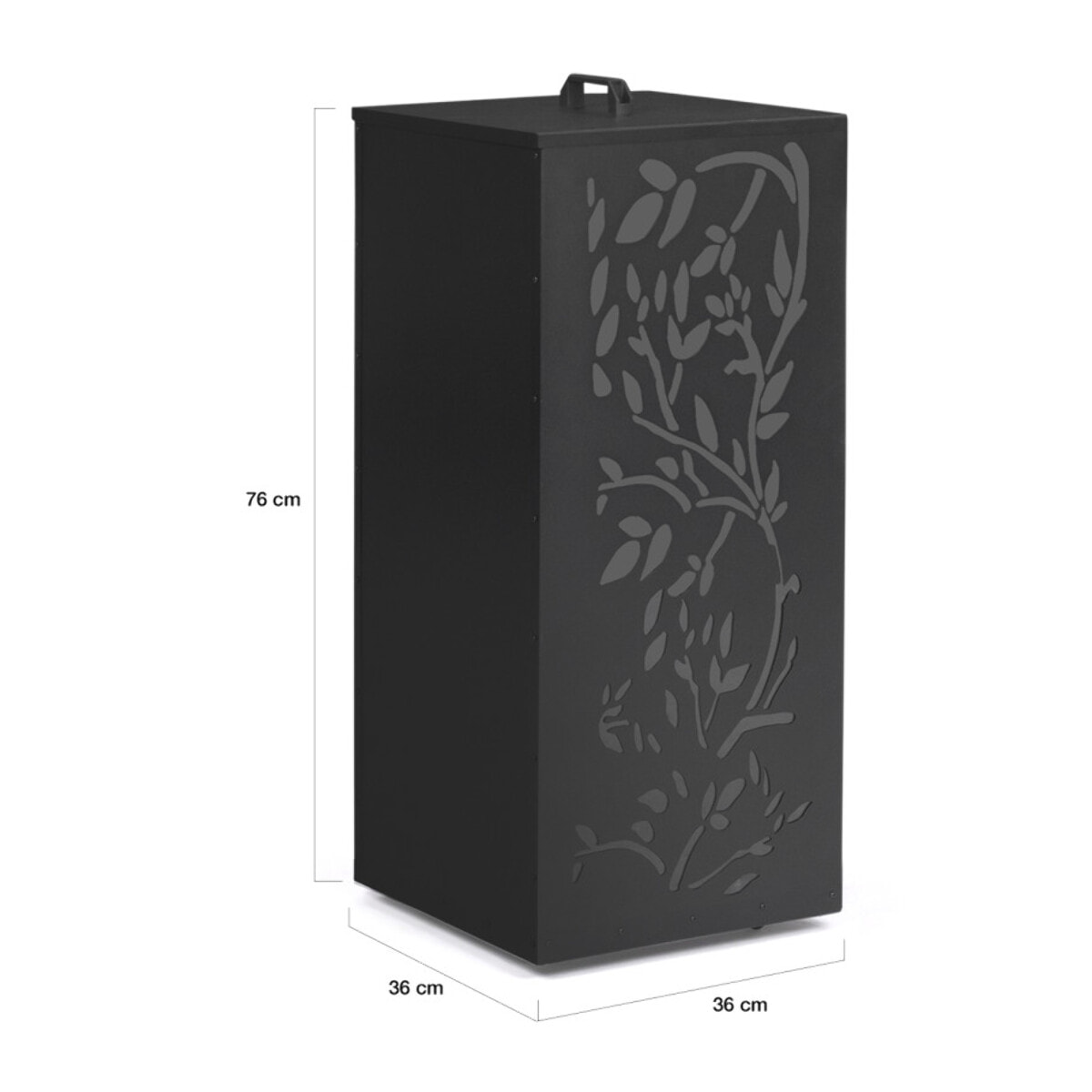 Réservoir à granules et pellets noir à motifs 45kg