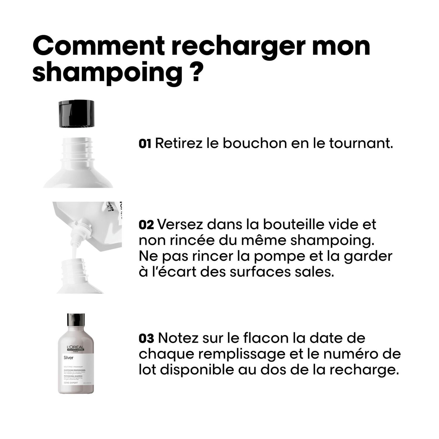 Serie Expert Silver - Éco-Recharge Shampooing Déjaunissant