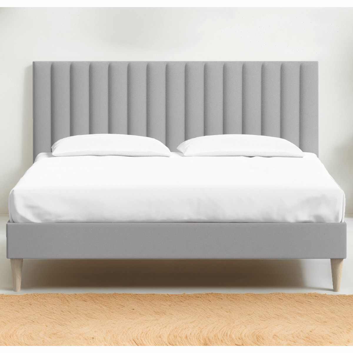 Pack lit en velours + Matelas mémoire de forme - ELIOT & MEMO HR