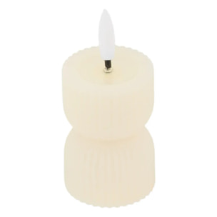 Bougie LED Fancy ronde H.9cm beige