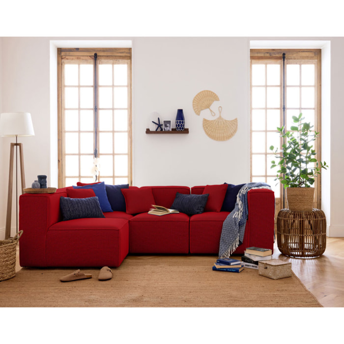 Arty - module d'assise droit - en tissu mailles 3D - Rouge