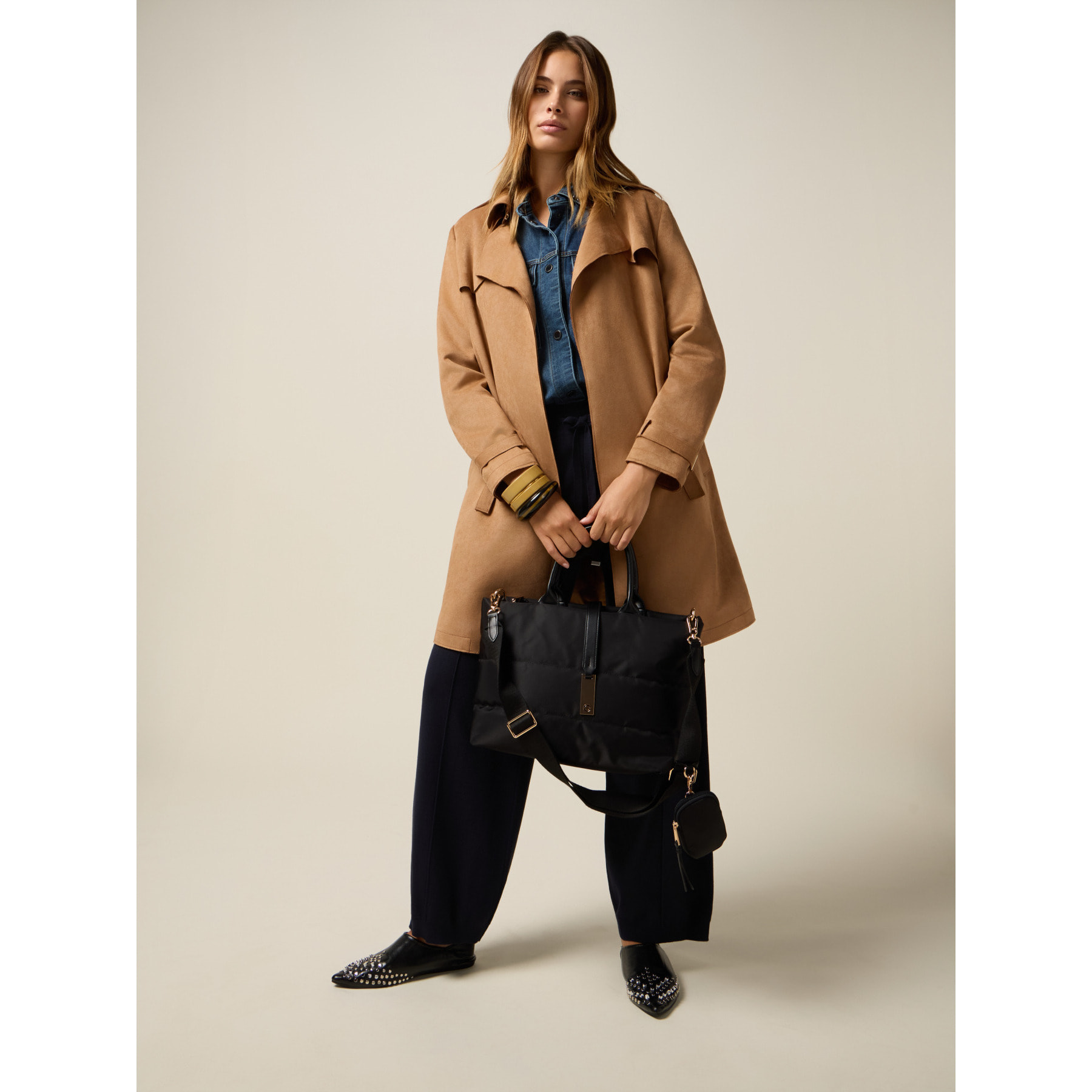 Oltre - Trench con cintura in vita - Beige