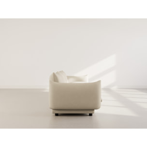 Jeanne - Canapé modulable 3 places en velours texturé - Beige