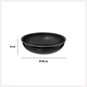 Wok aluminium pressé 28 cm Amovible