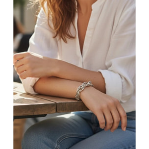 Pusera triple eslabón plata