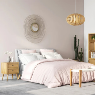 Table de chevet 2 tiroirs en cannage et bois de manguier - Cody