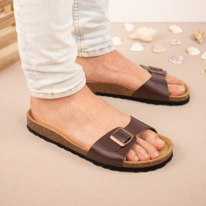 SANDALIA BABUNKERS MARRON