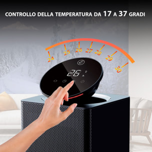 Termoventilatore Ceramico 2000w Basso Consumo Stufa Elettrica Regolabile Timer Oscillazione 90° 3 Modalità Protezione Surriscaldamento Ribaltamento