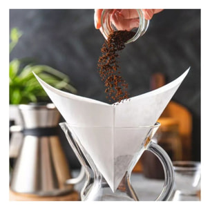 Filtre à café CHEMEX blancs x100 pour cafetiere 6/10 tasses