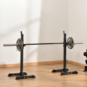 Soporte para Barras de Pesas Ajustable en Altura de 124-154 cm Carga Máx. 150 kg