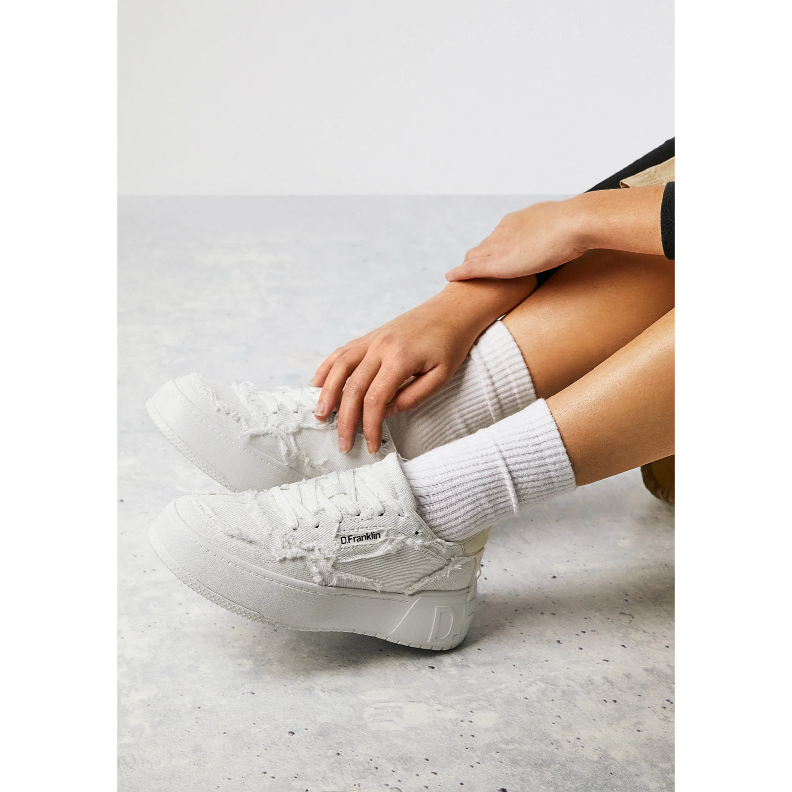 Zapatillas Casual Mujer Court Frayed Blanco D.Franklin