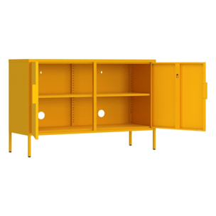 Credenza in metallo 2 ante 100x40x72cm senape - Pop