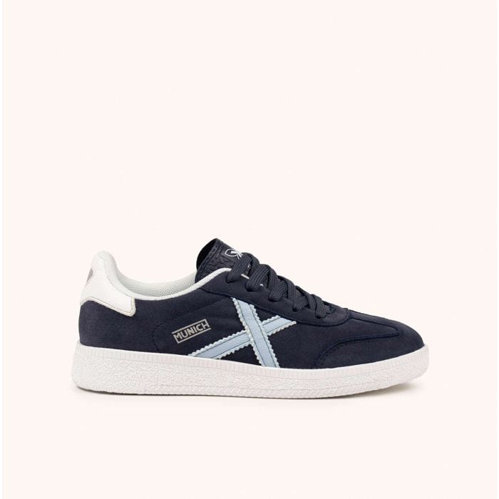 Zapatilla Clásica Infantil en Serraje Azul Marino y Celeste - MUNICH MINI BARRU 20