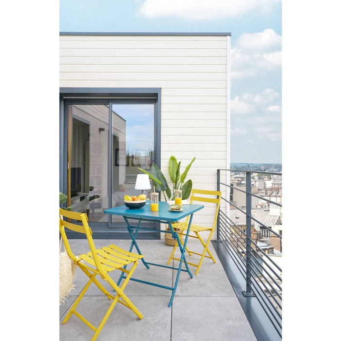 Chaise de jardin pliante "Greensboro" moutarde en acier traité époxy