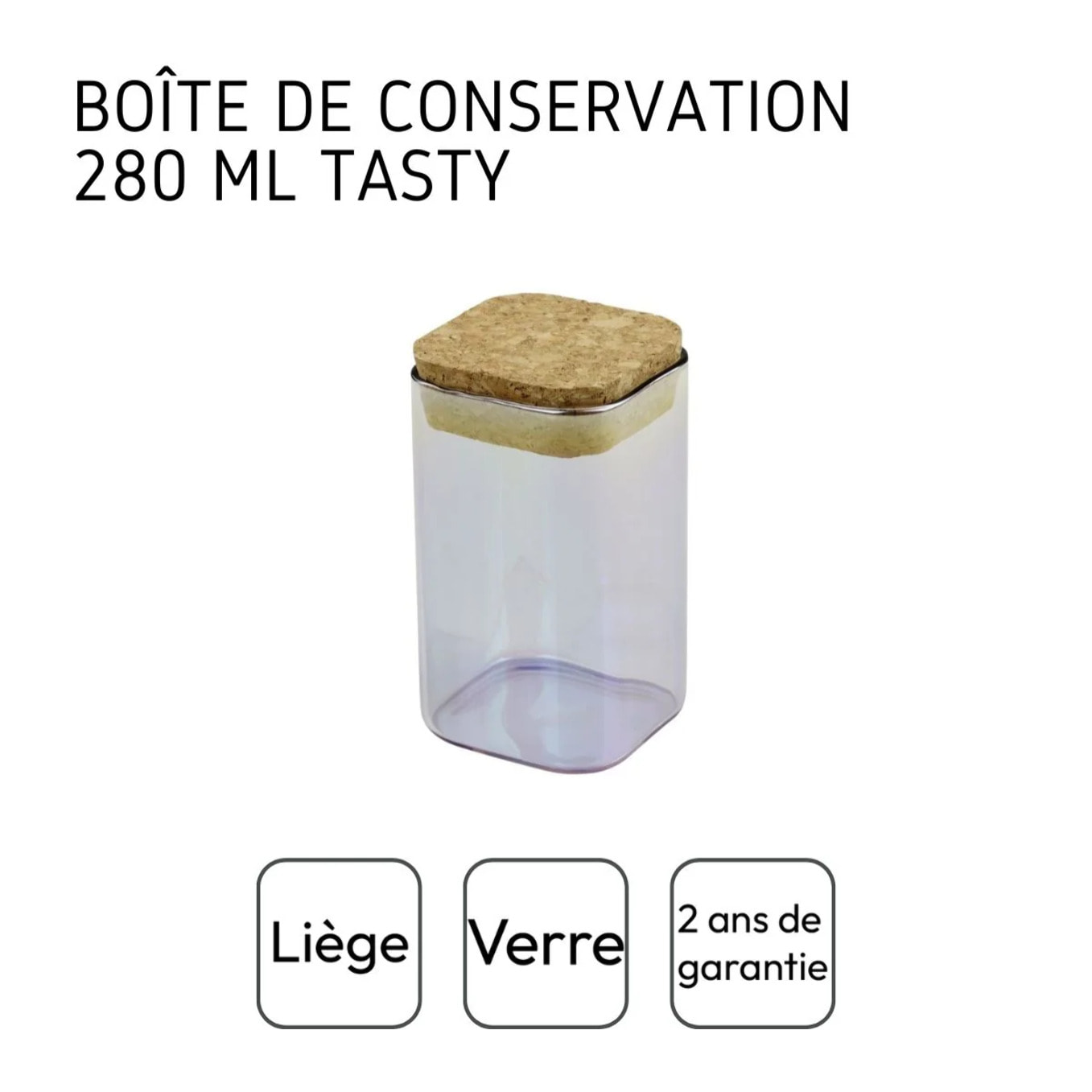 Tasty Boîte de conservation en verre avec couvercle liège