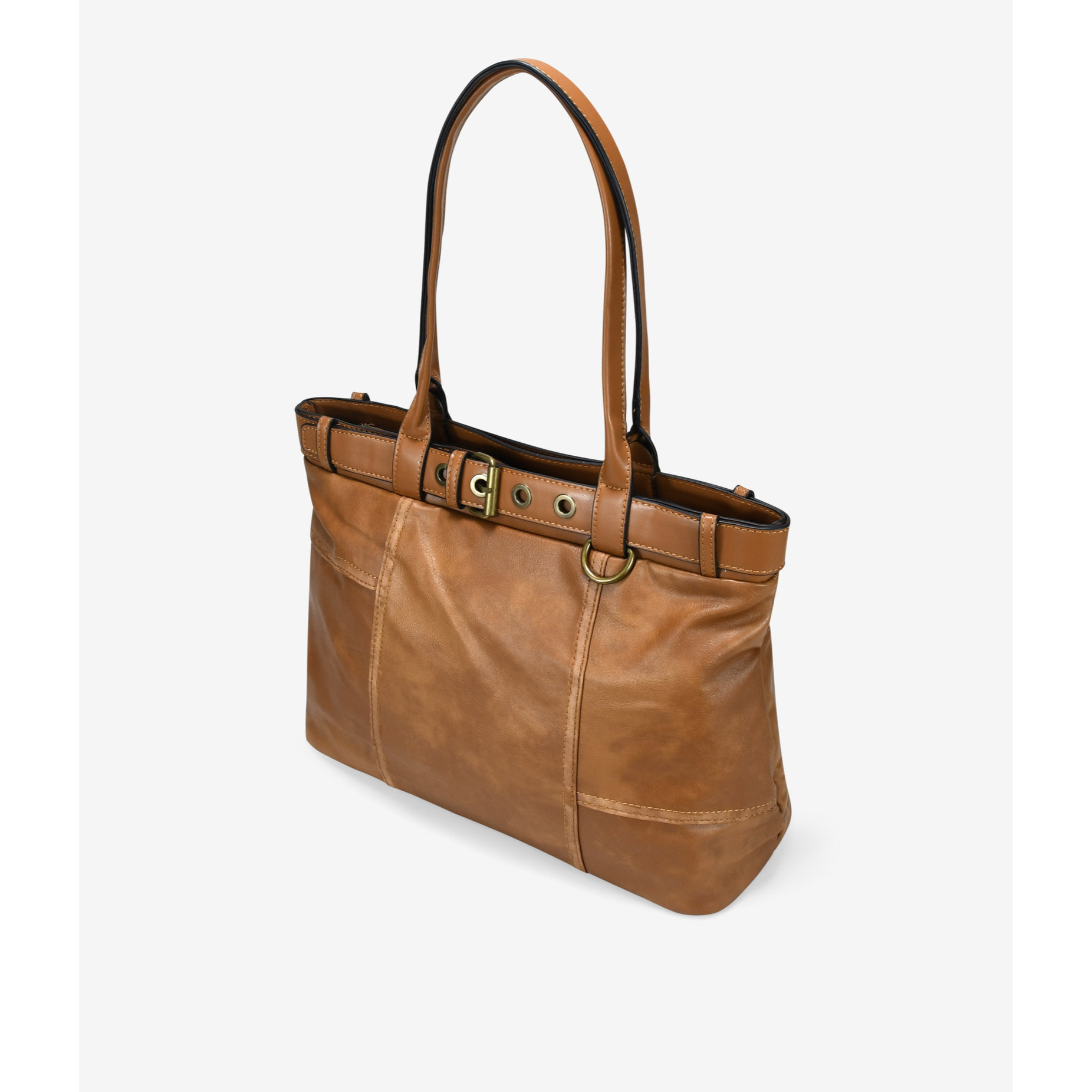 Bolso de hombro cuero vintage con cinturón