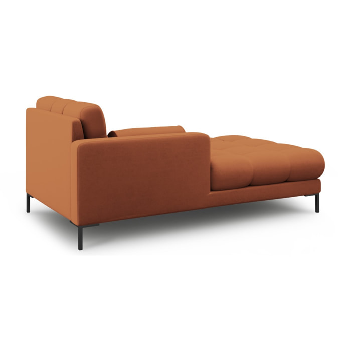 Méridienne gauche "Bali" en tissu structurel brique
