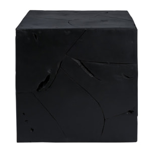Tavolino cubo Radix in legno di teak nero