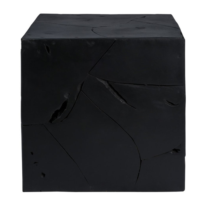 Tavolino cubo Radix in legno di teak nero