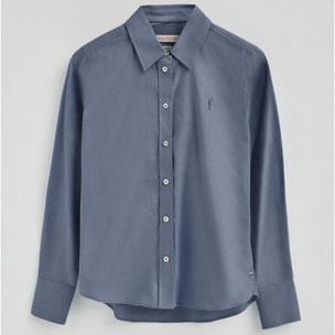 Camisa azul denim de corte recto con logo Rigby Go