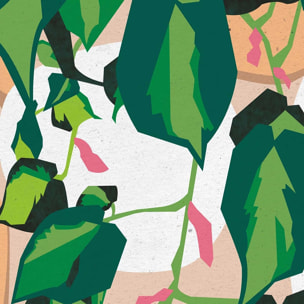 Poster green touch Affiche + cadre en bois - Chêne